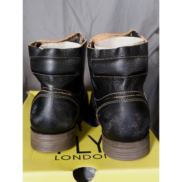 Fly London Ska Leather Distressed Punk Combat Military Moto Ankle Boot NWT - Picture 5 of 7